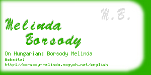 melinda borsody business card